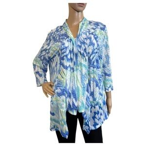 Alfred Dunner size Large Blouse long sleeve shirt attached to tank top
